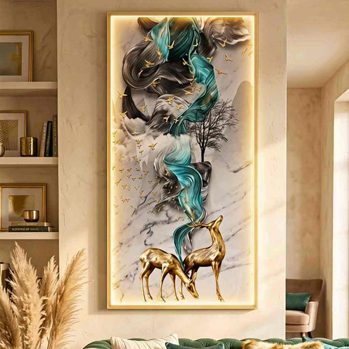Abstract Deer Crystal Painting with LED