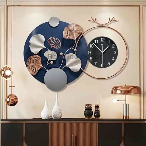 Petals of midnight metal Wall Clock