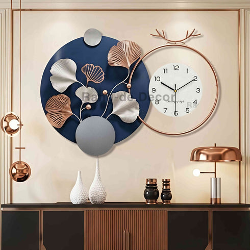 Petals of midnight metal Wall Clock