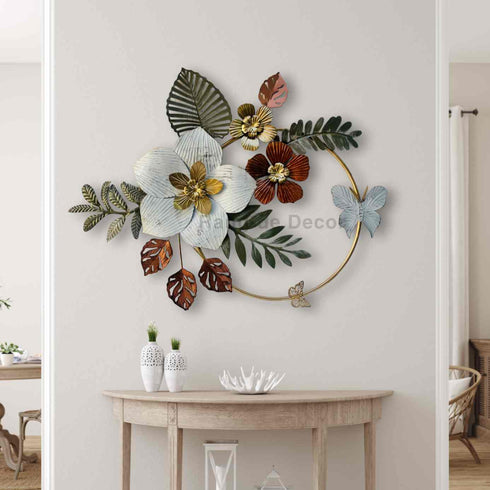 Floral Butterfly Metal Wall Art