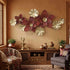 Red Floral Metal Wall Art
