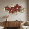 Red Floral Metal Wall Art