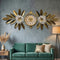Golden leaf Metal Wall Clock with white Dial