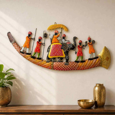 Elephant darbar metal Wall Art with LED