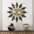 Golden with Black Leafy Wall Clock