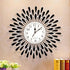 Black flower with crystal wall clock