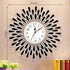 Black flower with crystal wall clock