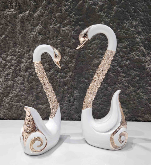 A Pair of Swan decorative Artifacts