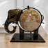 Decorative elephant with globe- black