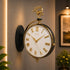 Black and golden Dual Dial Station Clock in numeric numerals