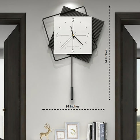 Square timepiece metal wall clock