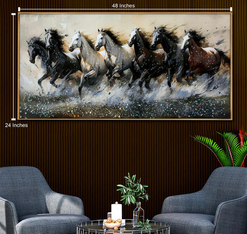 Seven running horse Crystal Painting- Style 2