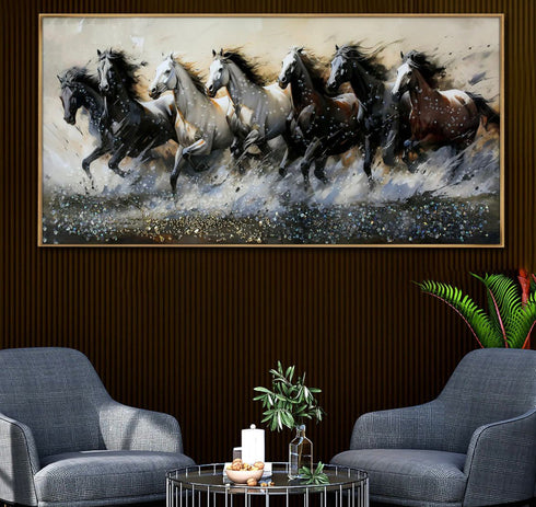 Seven running horse Crystal Painting- Style 2