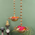 Rose Diya urli with latkan- set of 2