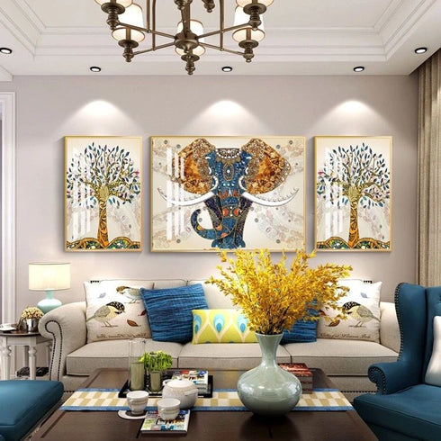 Elephant Crystal Painting- Set of 3