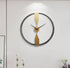 Black ring with golden metal Wall Clock