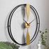 Black ring with golden metal Wall Clock