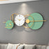 Seafoam green with golden metal wall clock