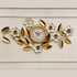 White floral wall clock with white dial