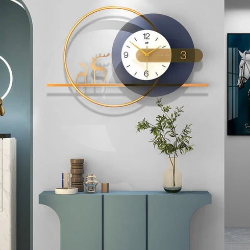 White and blue contemporary wall clock imported