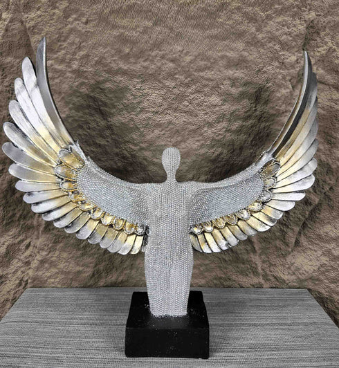 Winged angel statue- Silver
