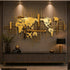 Luxury 3D Metal World Map Wall Art Decor for Living Room, Luxury Office & Lobby