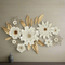 White and golden floral metal Wall Art