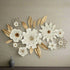 White and golden floral metal Wall Art