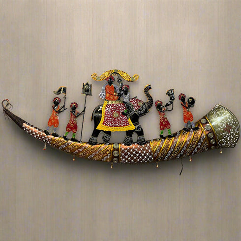 Elephant darbar metal Wall Art with LED