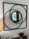 Orbit Geometric Square Metal Wall Mirror – 32-Inch Abstract Interlocking Wire Circle Statement Mirror for Living Room & Entryway