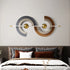Minimalist grey and gold metal wall art