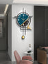 Black and Blue colour metal wall clock