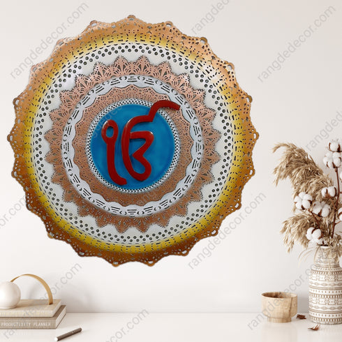 Ek onkar metal wall art with led