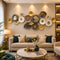 Luxury Metal Wall Art Decor with Mirrors for Living Room & Bedroom