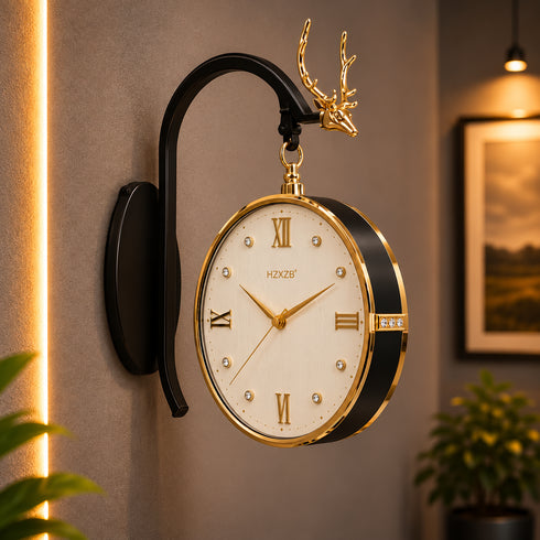 Sleek minimalist Dual Dial Station Clock
