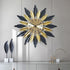 Golden with Black Leafy Wall Clock