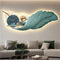 Blue Feather Crystal Wall Clock with LED