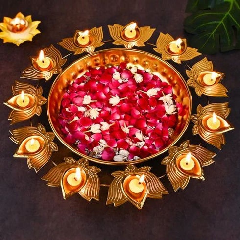 Lotus diya urli- set of 3