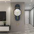 Golden with Blue colour pendulum metal wall clock