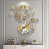 Golden ginkgo leaf wall clock