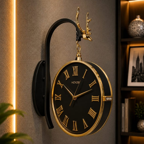 Sleek minimalist Dual Dial Station Clock