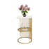 Designer half cage End Table- White marble top