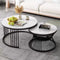 Black and white Round Nesting Table- Set of 2