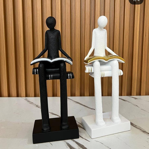 Reading a Book Decorative Artifacts- set of 2