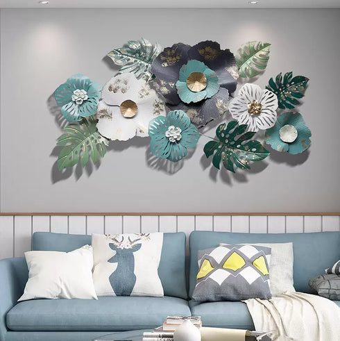 Multi Floral Metal Wall Art