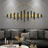 Golden and black with semi circle Metal Wall Art
