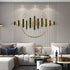 Golden and black with semi circle Metal Wall Art