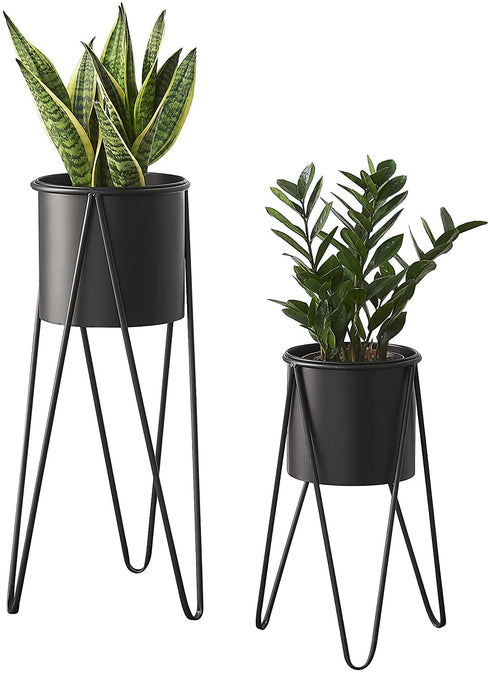 Set of 2- Floor Planter- Black