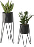 Set of 2- Floor Planter- Black
