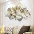 Golden & White leaf metal wall art